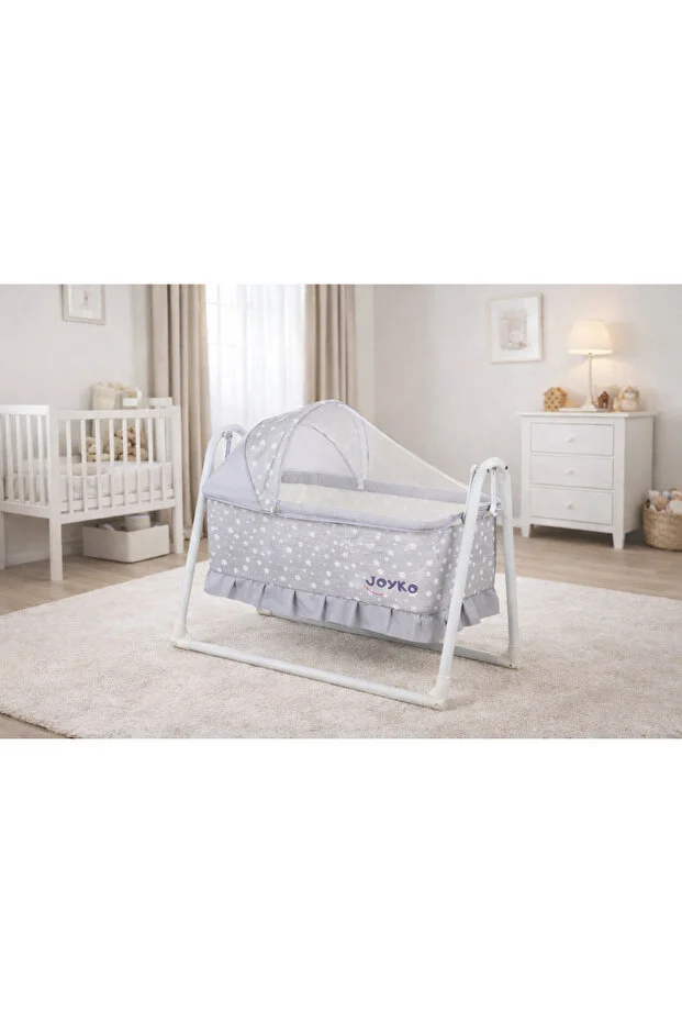 Desenli Anne Yanı Sallanır Portatif Sepet Beşik